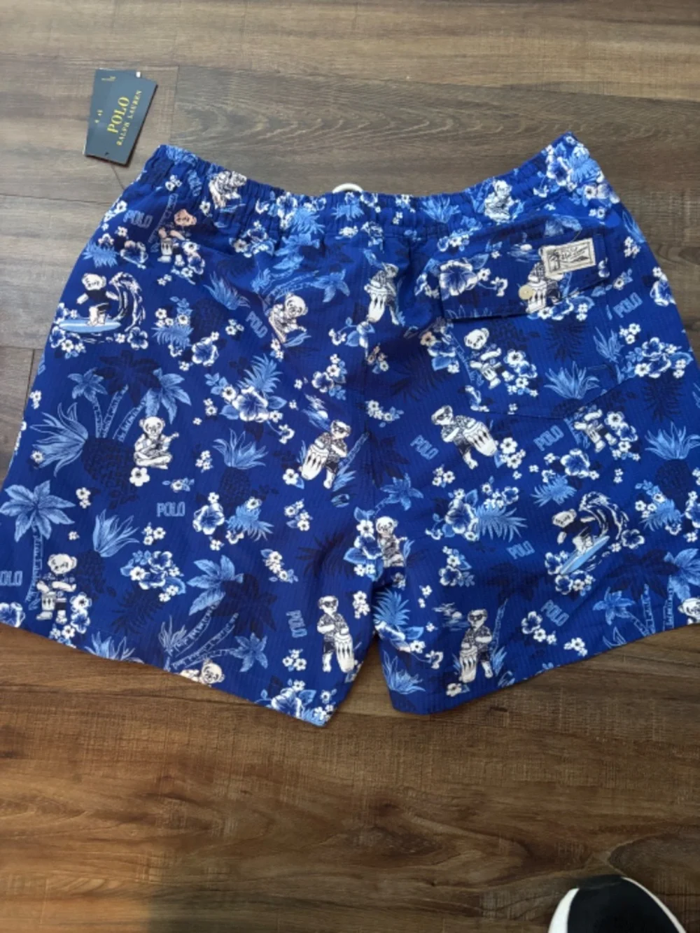 NWT MENS POLO RALPH LAUREN POLO BEAR TRAVELER SWIM TRUNKS BLUE XL